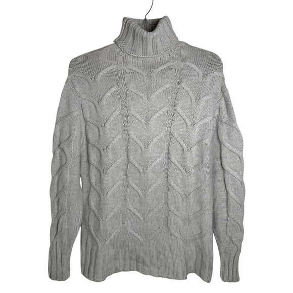 Artizia Wilfred Merino Wool Champeaux Sweater Size XXS Turtleneck Cableknit Grey - Picture 2 of 11